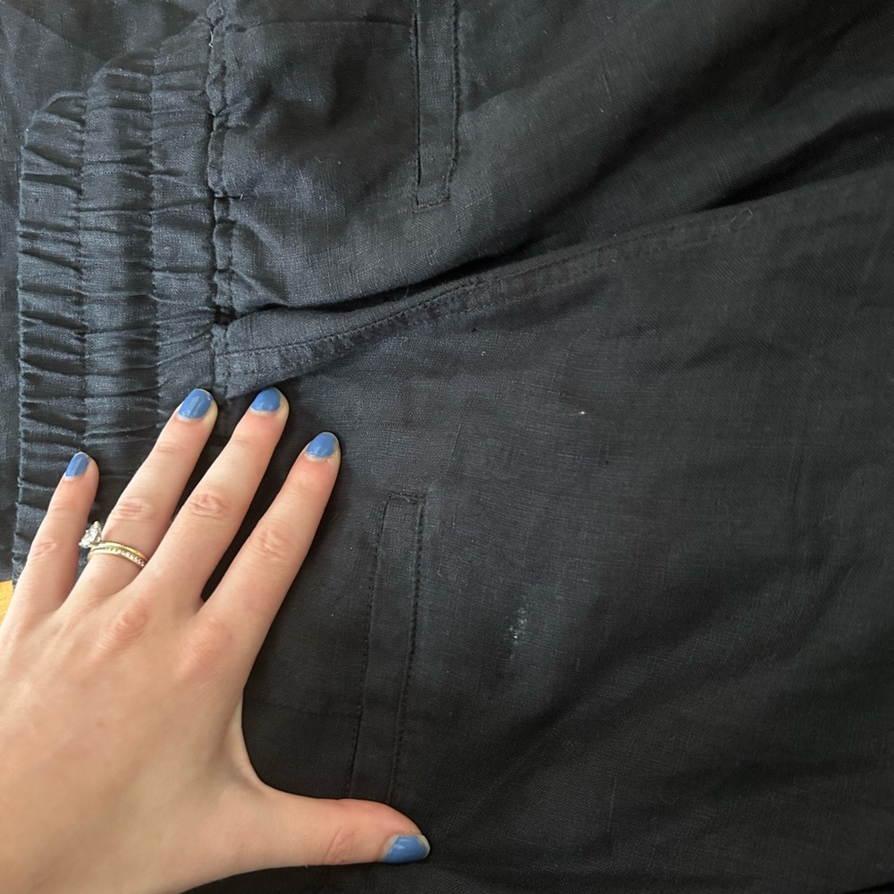 Quince Charcoal 💯Linen Pant Large - Picture 9 of 10